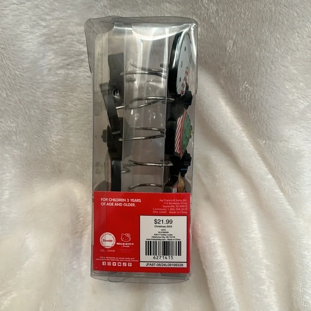 Hello Kitty Christmas Winter Holiday Cupcake Shower Curtain Hooks Set Of 12 New